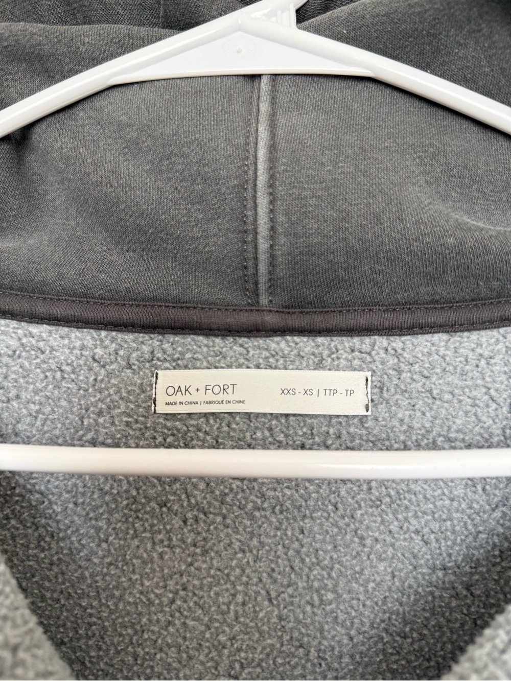 OAK + FORT Women's Charcoal Zip-Up Hoodie Oversized - Picture 2 of 3